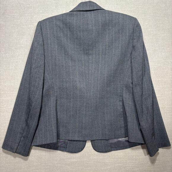 Kasper Gray Pinstripe Blazer 6P Single Button Tailored Lined Classic Career - Picture 2 of 7